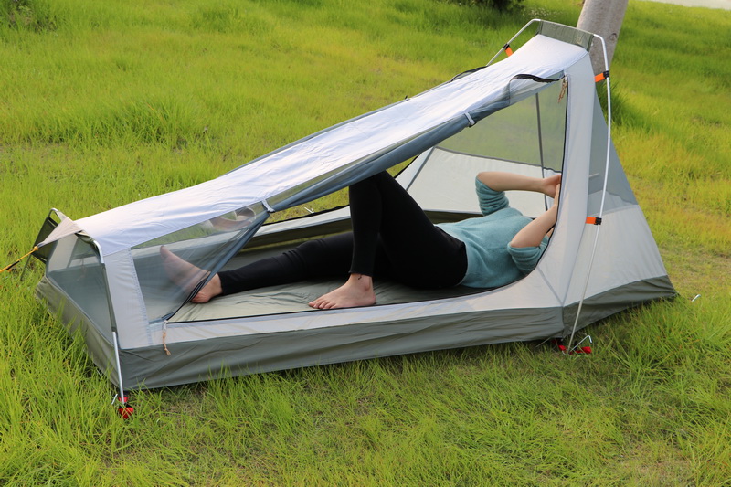 Cheap Goat Tents Single 1 Person Ultra Light Outdoor Camping Mountaineering 2 Layer Car Hiking Trekking Aluminium Alloy Rod Cycling Beach Tent Tents 